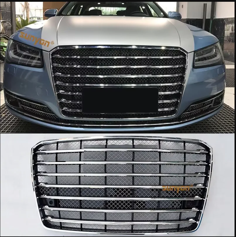 Fit For Audi A8 D4 2011 11 2012 12 2013 13 2014 2015 2016 2017 2018 W12 style Chrome Frame Chrome Rings Grille Grill W Style