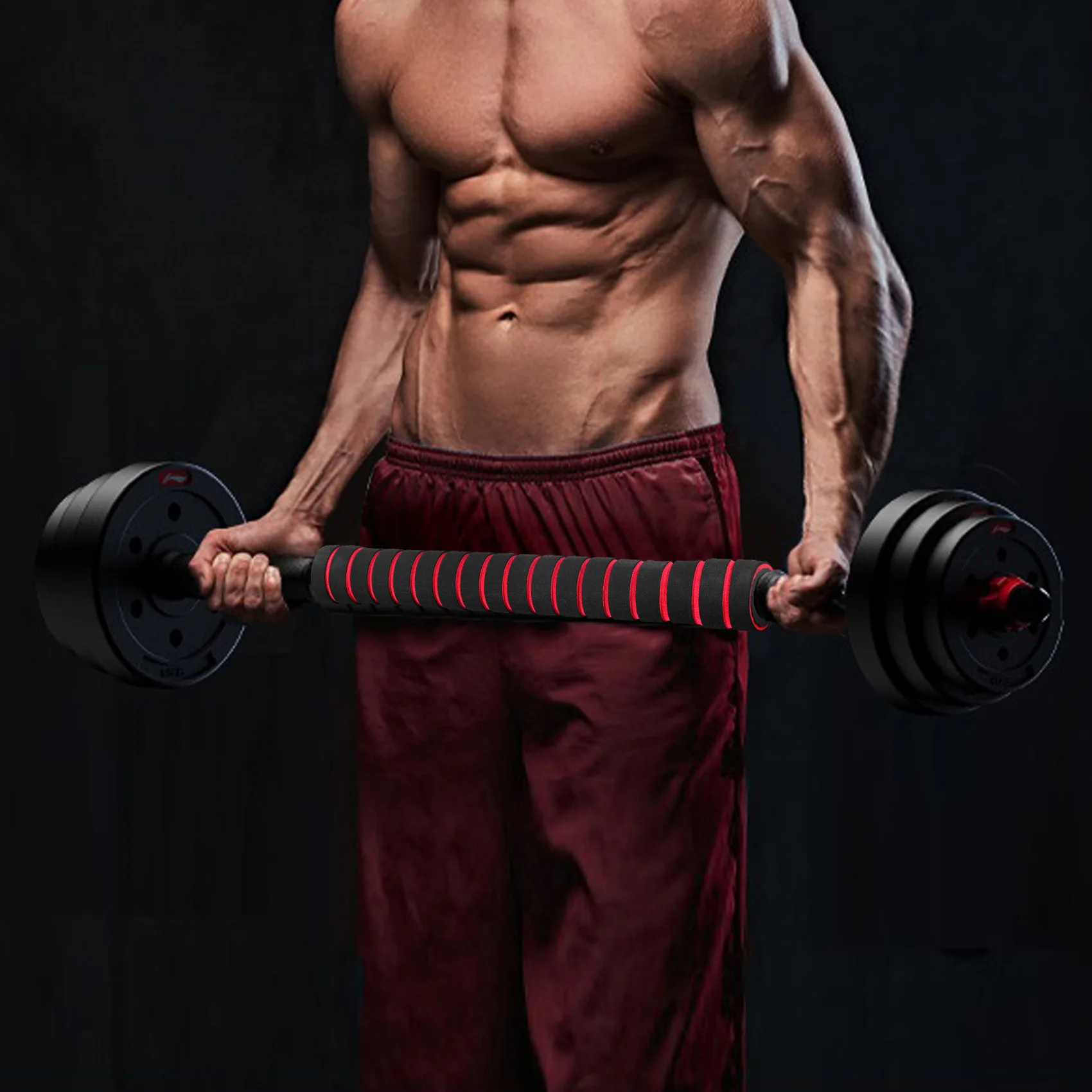 

AAAF 40cm Dumbbell Connecting Rod Barbell Connector Bar Weightlifting Accessories for Home Gym