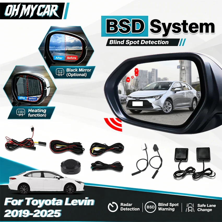 Car 24GHZ Radar Change Lane Aided Alarm Sensor Blind Spot Monitoring System BSD BSA BSM For Toyota Levin 2019-2025 2026