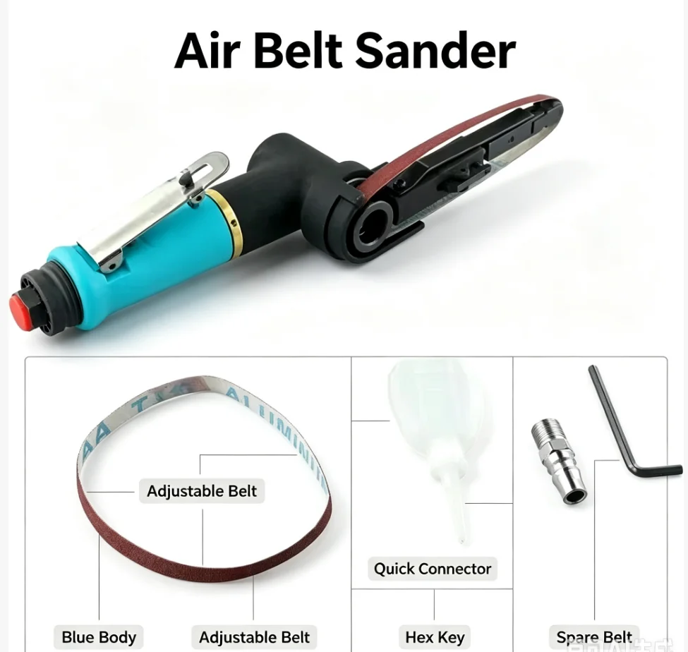 10*330mm Air Belt Sander Pneumatic Sanding Belt Grinder Machine Sanding Belt Adapter Sanding Belt Sander Practical Professional