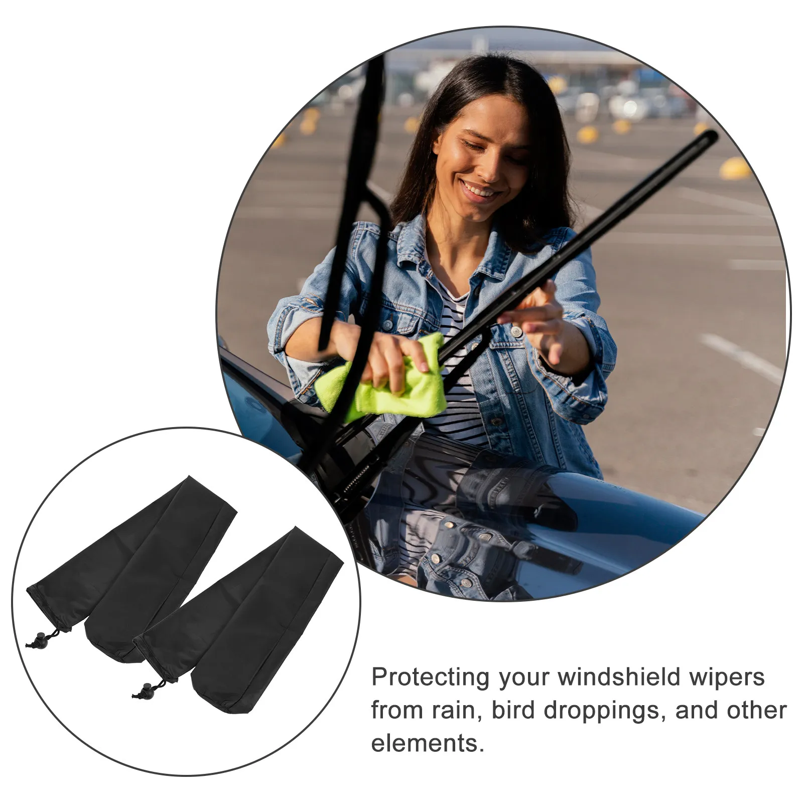 1Pair Wiper Bird Poop Covers Waterproof Protective Sleeves for Car Windshield Wiper Rainproof Snowproof Covers for Vehicles