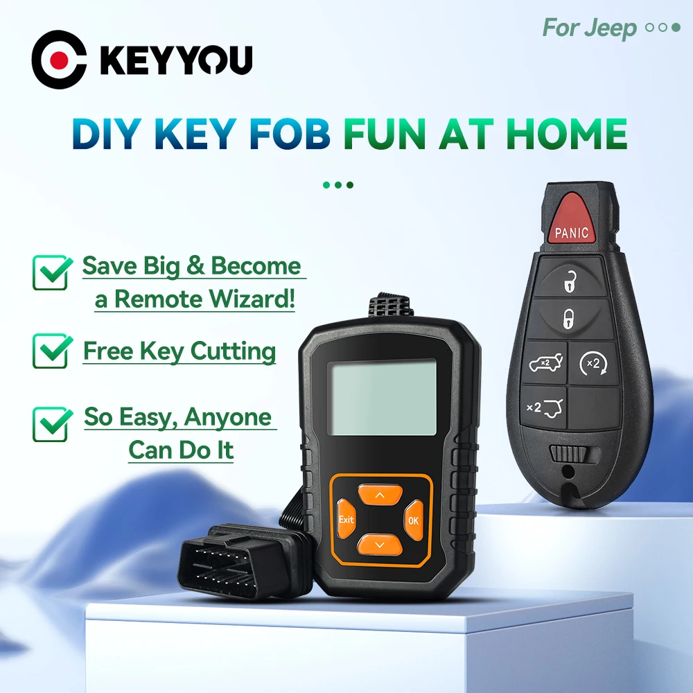 KEYYOU OBD DIY Programmer Remote Car Key For Dodge Caravan Chrysler Town Country Jeep Grand Cherokee M3N5WY783X IYZ-C01C 433Mhz