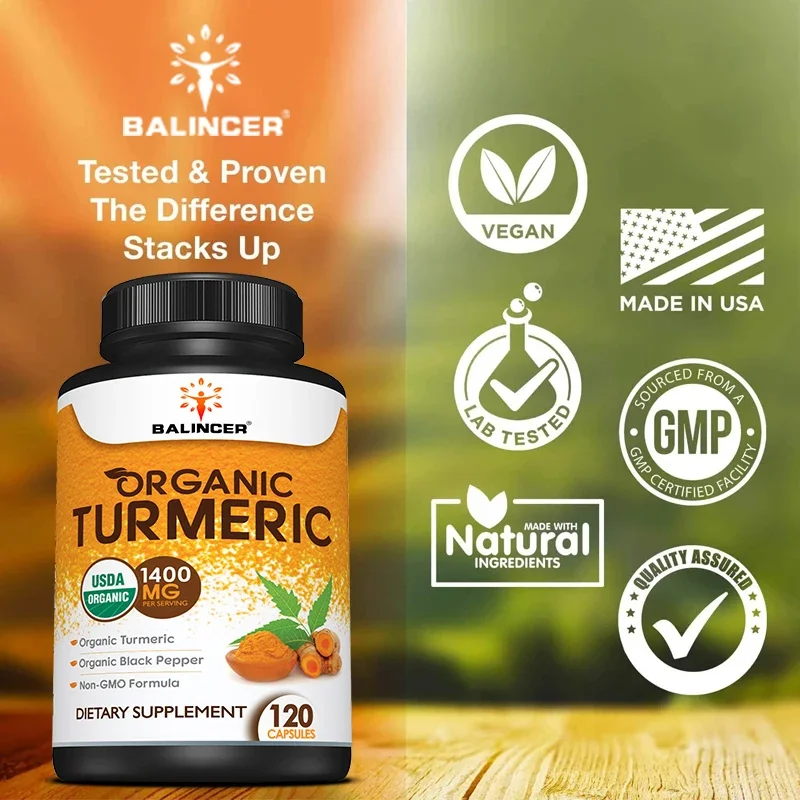 Organic Turmeric & Black Pepper - Highest Potency, Premium Joint & Healthy Inflammation Support, Non-GMO, Gluten-Free Capsules