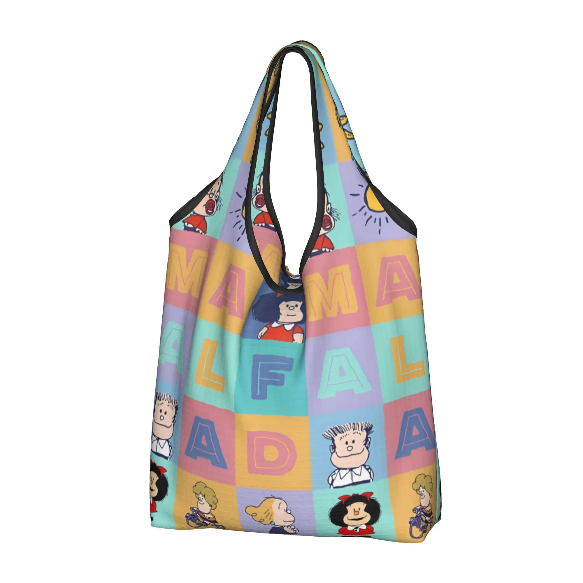 M-Mafaldas Manga Comics Groceries Tote Shopping Bags Women Custom  Shopper Shoulder Bags Big Capacity Handbag