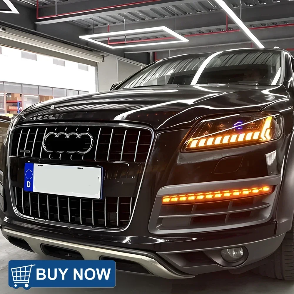 Auto Headlights Assembly For Audi Q7 2006-2015 LED Car Front Lamps Upgrade Dynamic Flicker Projector Lens Tool Accessories