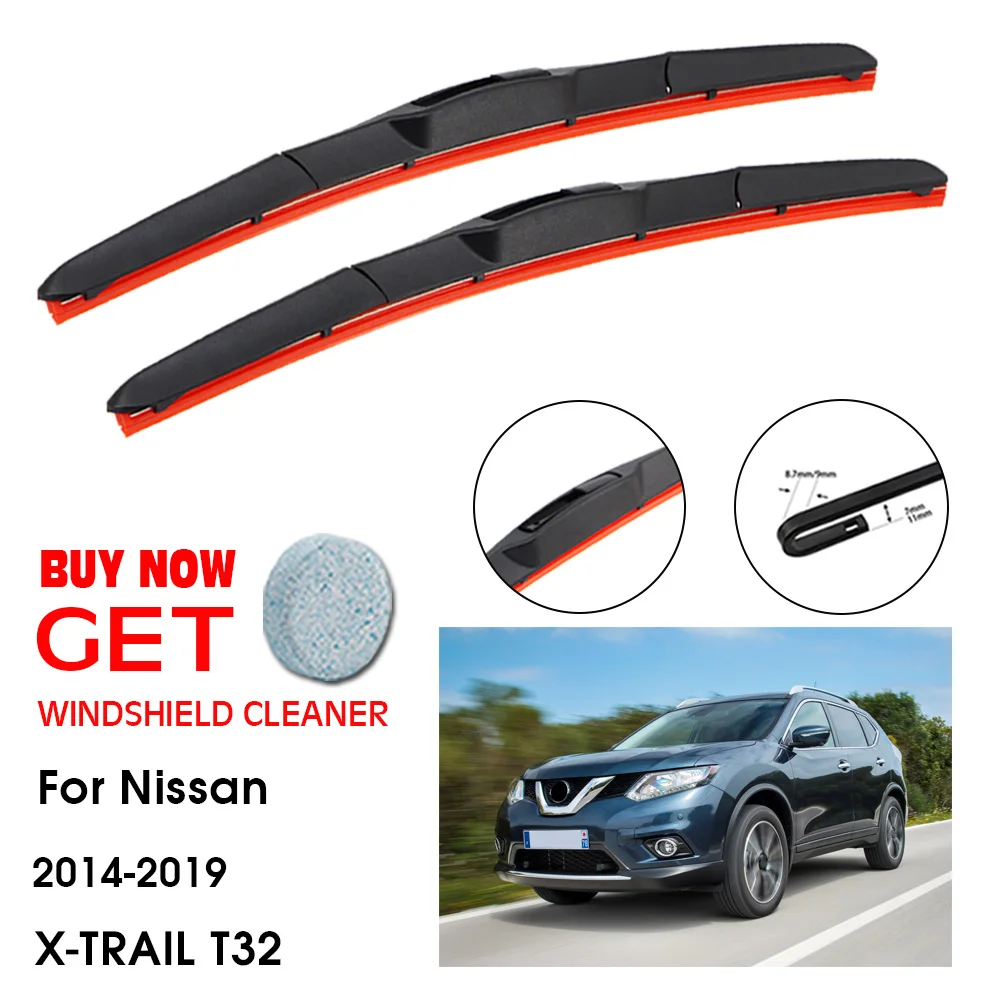 

Car Wiper For Nissan X-TRAIL T32 26"+17"2014-2019 Front Window Washer Windscreen Windshield Silica Gel Wipers Blades Accessories