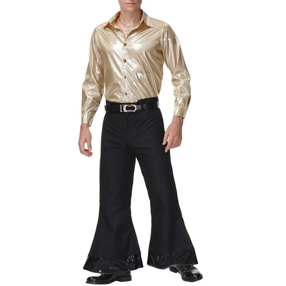 70s Disco Costume Cosplay Costumes Vintage Men Music Party Outfits