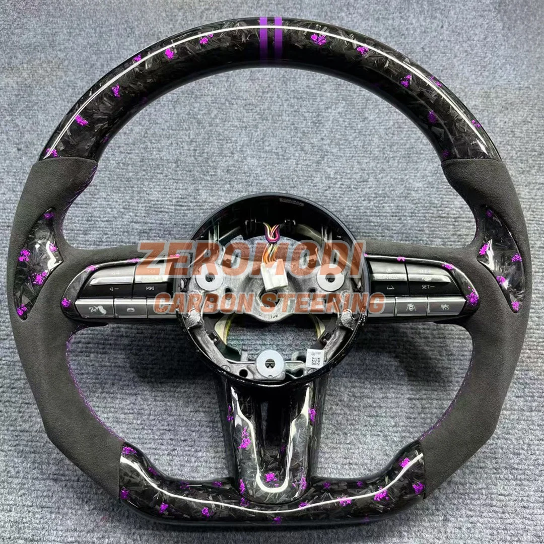 Custom 100% Real Carbon Fiber Steering Wheel Fit for Mazda 3 CX-30 CX-50