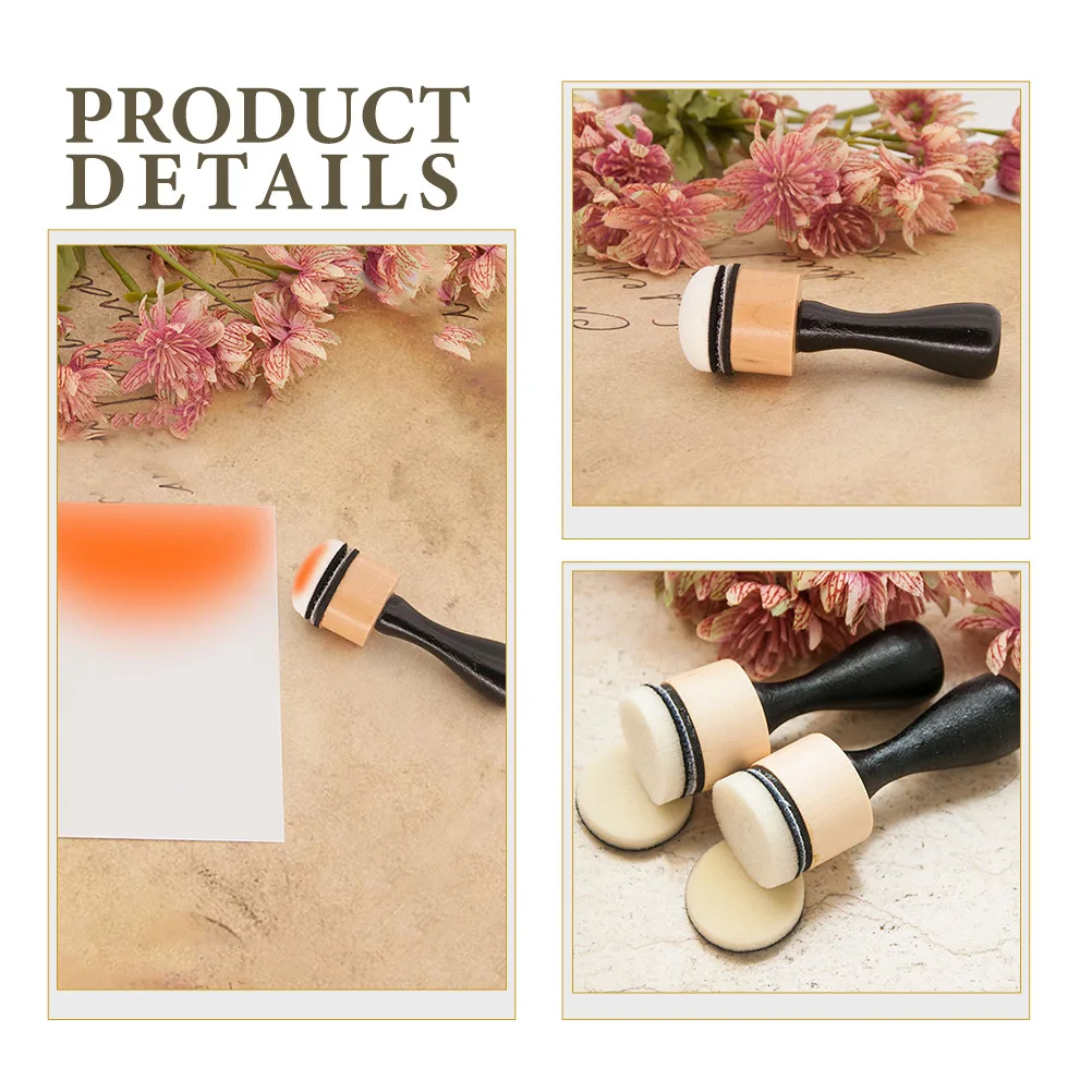 

1Set Mini Sponge Stampers Rubber Sponge Wood Painting Brushes for DIY Craft Art Supplies Acrylic Oil Watercolor Blending Tools