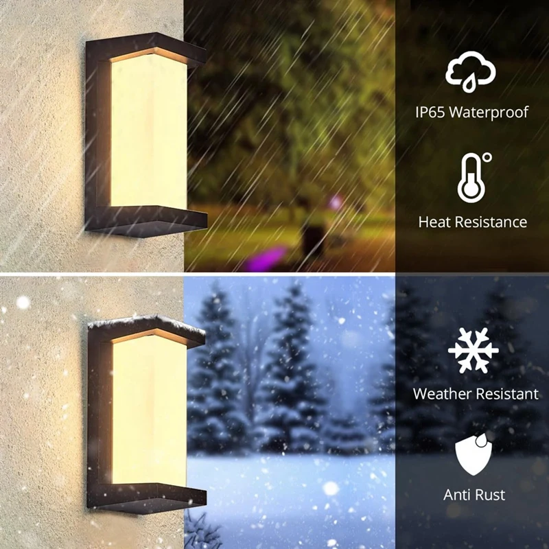 Outdoor Wall Lights for House, LED Exterior Lighting Fixtures 3 Colors Changeable IP65 Waterproof Front Porch Light-ABLA