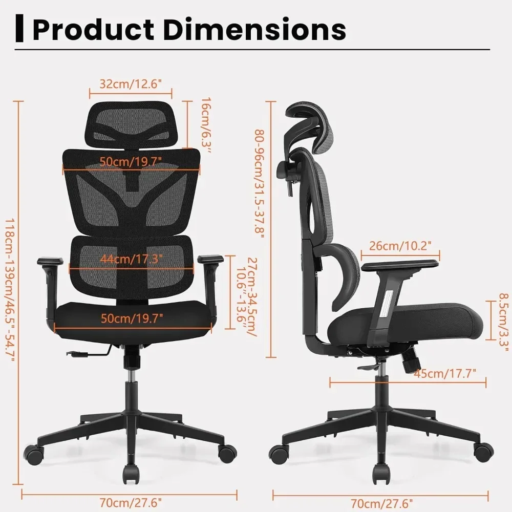 Adjustable waist support, breathable mesh gaming chair with 3D armrests and headrest rotating high backrest, Free shipping GM