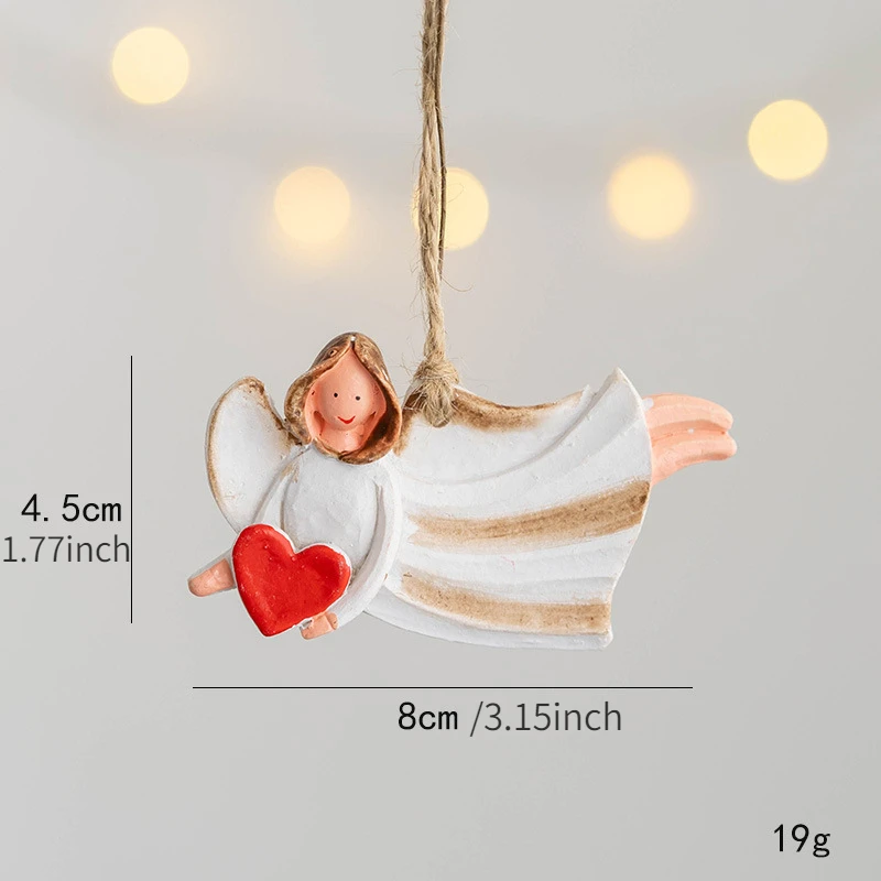 Resina Branca Oração Anjo Pendura, Enfeite De Natal, Xmas Tree Pendant, Produto Personalizado, Decoração Pendurada, Decoração De Casa, 2023