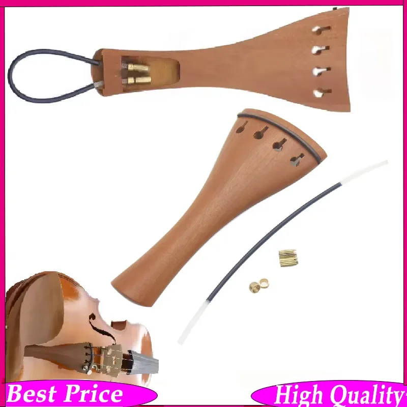 Holz-Saitenhalter für 4/4 3/4 Violine aus Jujube mit Saitenhalterseil, verstellbar, braun, Zubehör für professionelle Pianisten