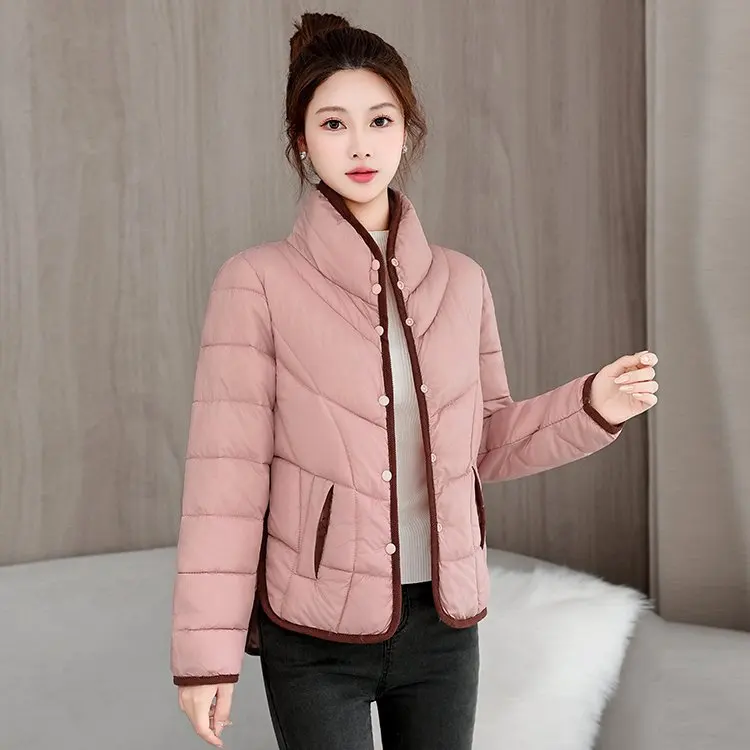 

Модная повседневная короткая хлопковая куртка свободного кроя для женщин, зимнее пальто из хлопка, новинка, женское пальто