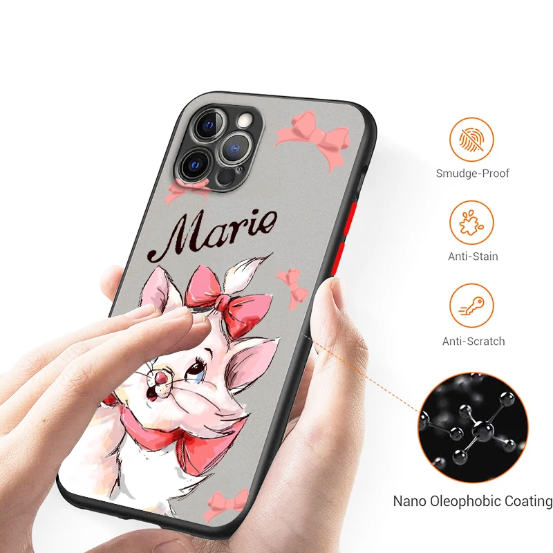 Disney Aristocats Cute Mary Frosted Translucent For Apple iPhone 15 14 13 12 11 XS XR X 8 7 SE Pro Max Plus Mini Cover