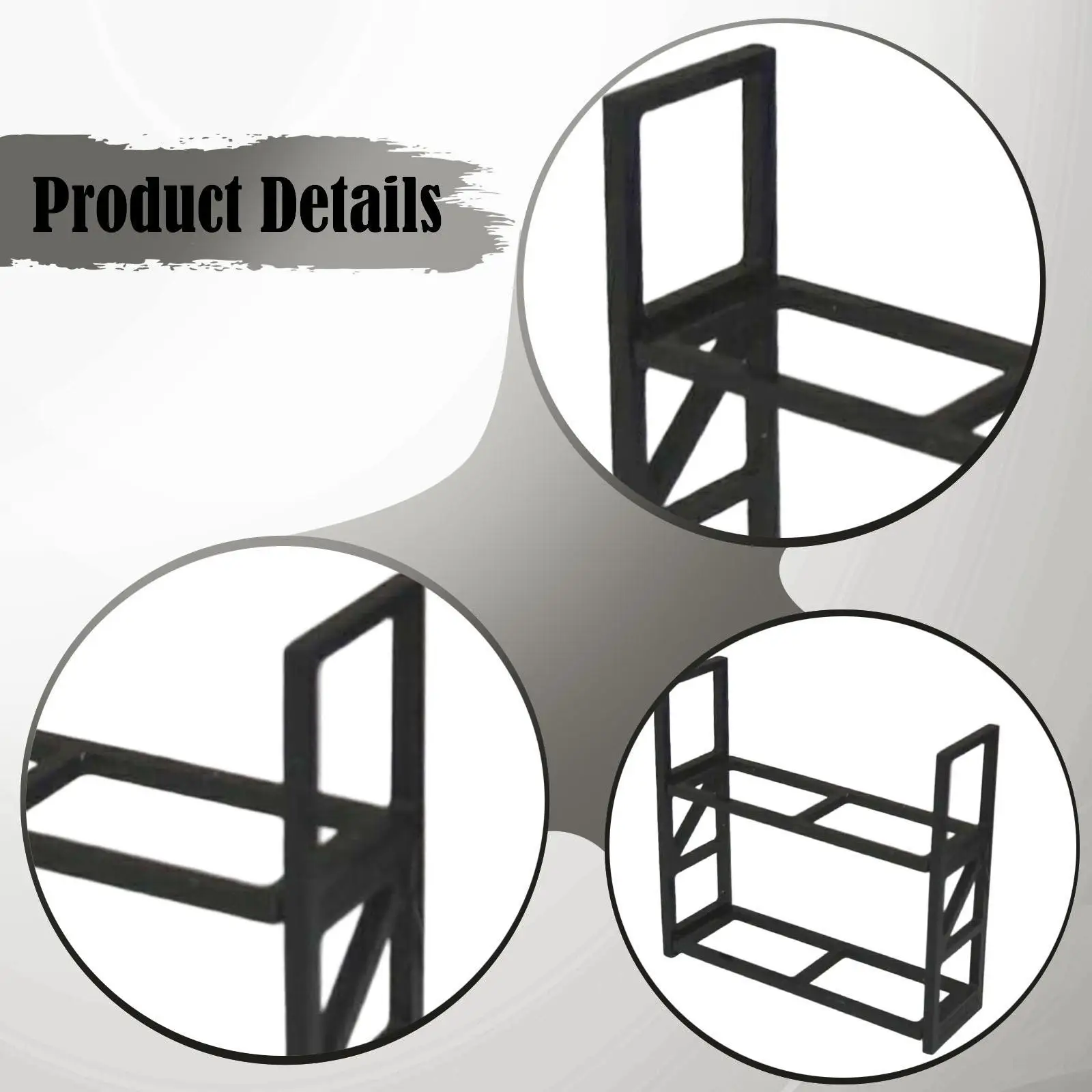Mini Tire Rack Black 1 64 Scale Wheels Organizer Stand for Model Car Garage Display Collection