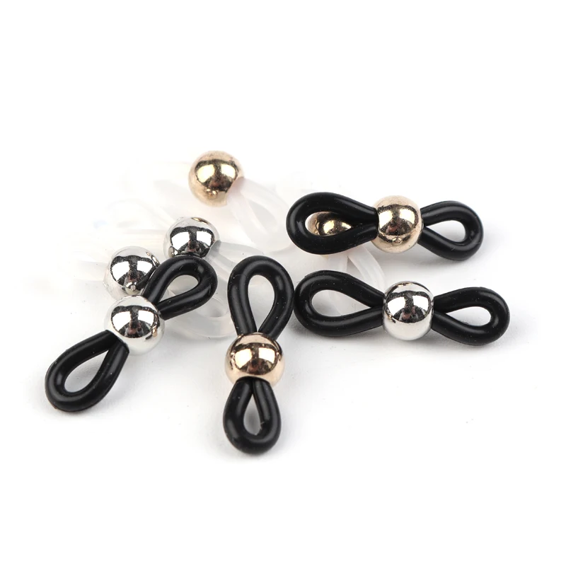 50pcs Adjustable Anti-Slip Eyeglass Chain Ends Retainer Silicone Glasses Ring Strap Spectacle End Connectors Eyewear Accessories