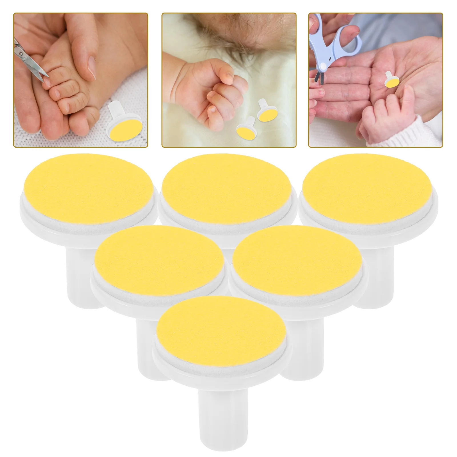 

12 Pcs Nail Polisher Replacement Head Trimmer Pads Electric Plastic Heads Adult Grinding for File