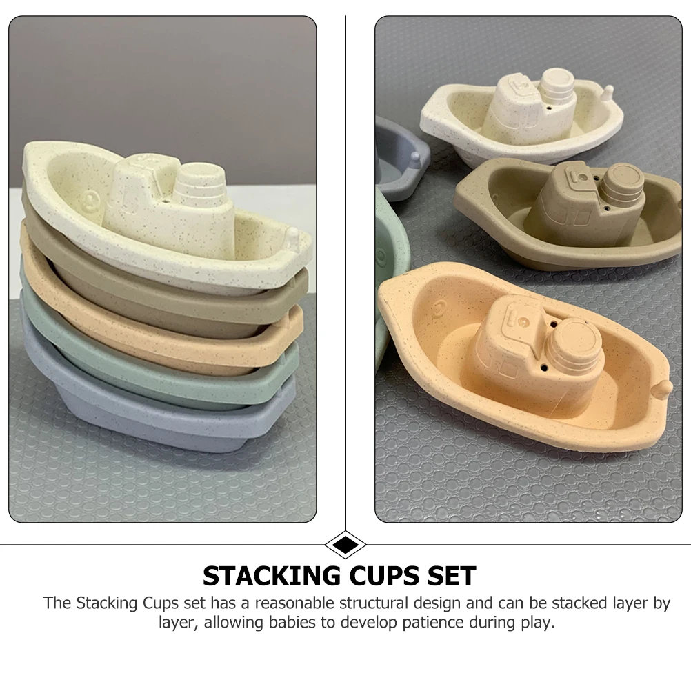 1 conjunto de copos de banho de plástico seguros para empilhamento de crianças, copos de classificação para crianças, brinquedos de construção 617-48
