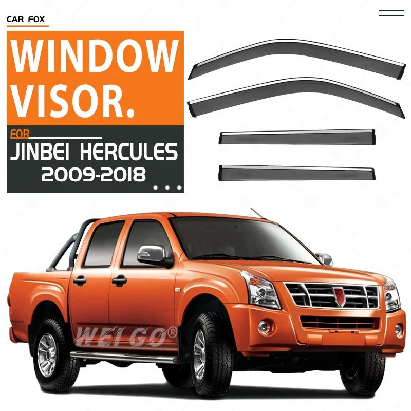 Door Visor FIT For JINBEI Hercules 2009-2018 CAR Window Visor Vent Wind Deflectors Visors Rain Guard Shades Visor