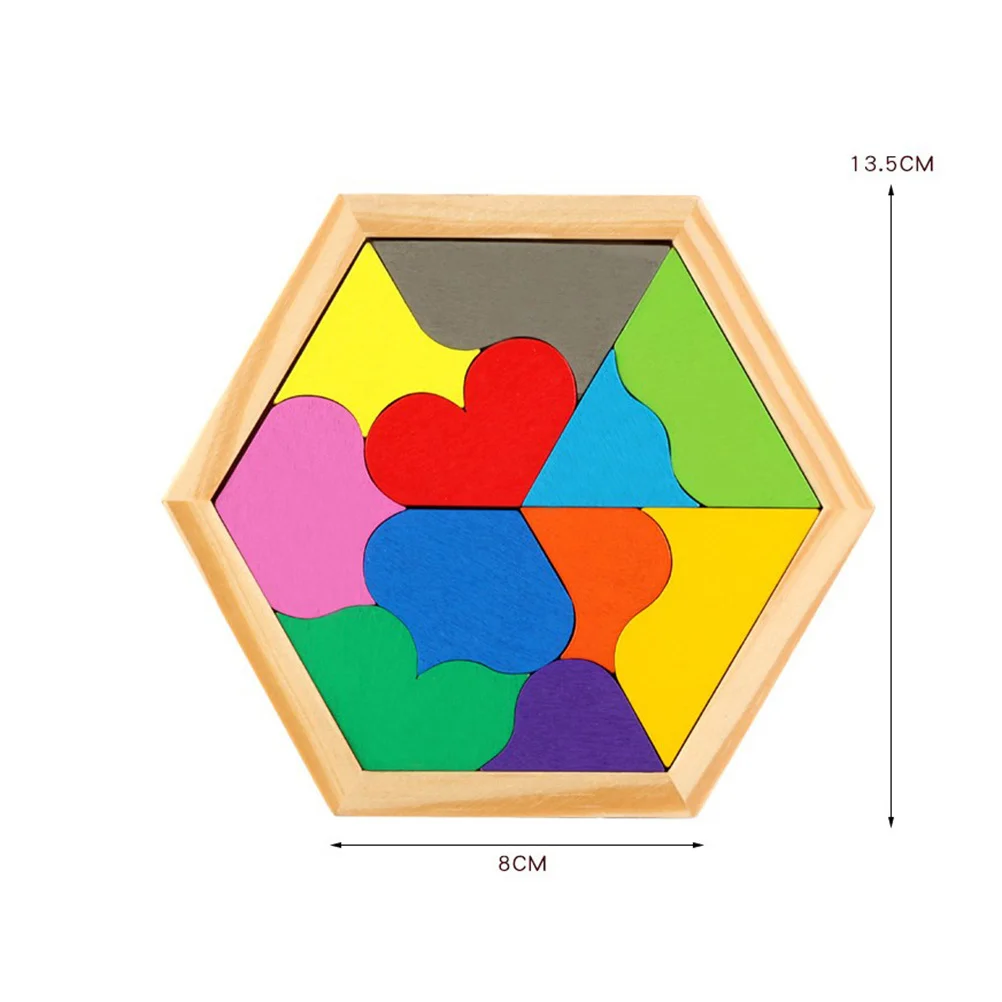

1Set Wood Puzzles for Children Heart Shaped Jigsaw Fine Motor Skills Development Creative Thinking Problem Solving Activity