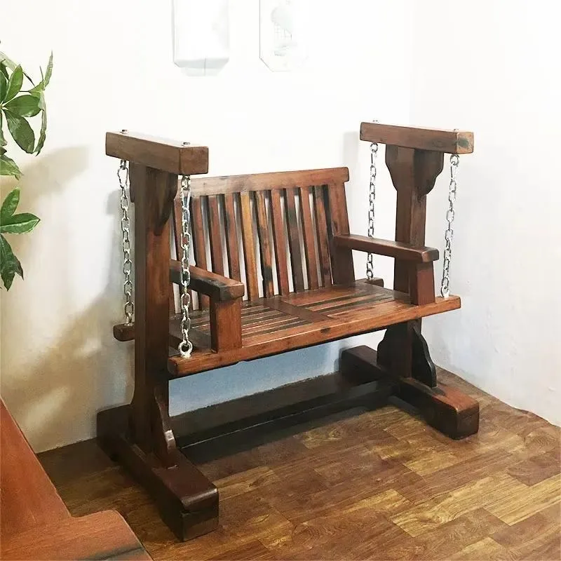 Folding Hanging Swing Patio Chair Frame Bracket Freestanding Wooden Garden Outdoor Furniture Modern Style