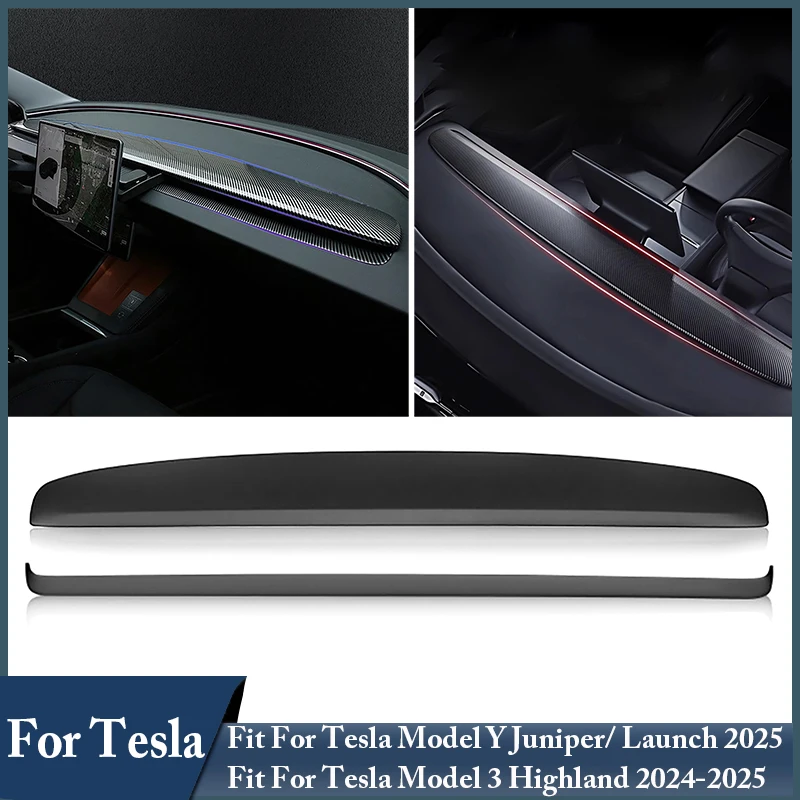 

For Tesla Car Interior Center Console Integrated Dashboard Trim Strips For Model Y Juniper/ Launch / Model 3 Highland 2024-2025