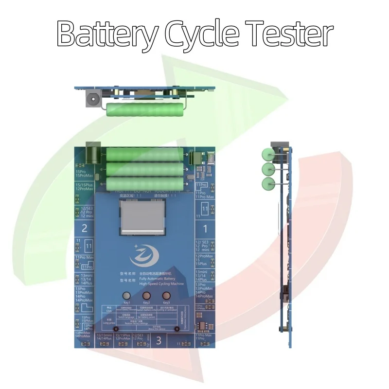 

Industrial-Grade Battery Cycle Tester 3-Channel 5A Fast Charging/Discharging for iPhone 11-15 PM Extend Battery Lifespan 200%