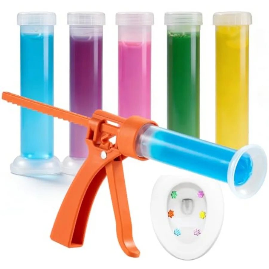 

LiandZhao Toilet Gel Stamps 5 Pack with 5 Different Long-Lasting Refreshing Scents, Flower Shaped Toilet Bowl Cleaners Gel for