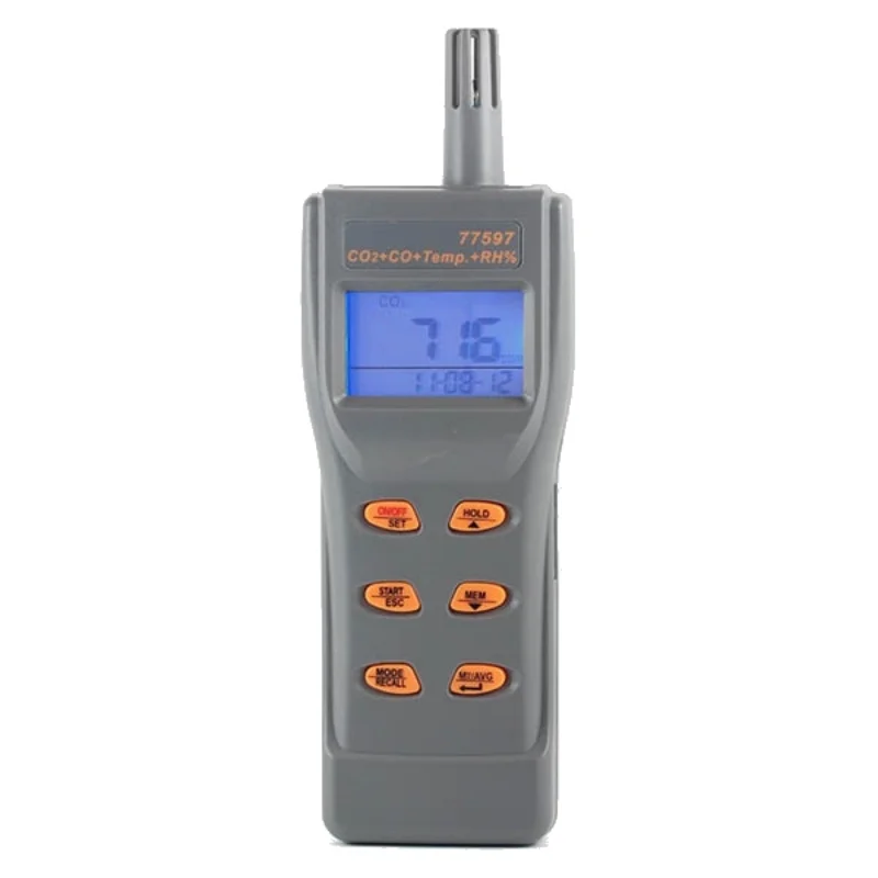 AZ77597 Carbon monoxide/Carbon dioxide gas detectorMulti-functional handheld wet bulb temperature and humidity dew point meter