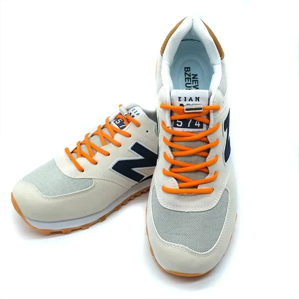 Elastic No Tie Shoelaces for Kids and Adults Easily Slip on And Off Sneakers Metal Lock Elastic Shoe Laces for Sneakers