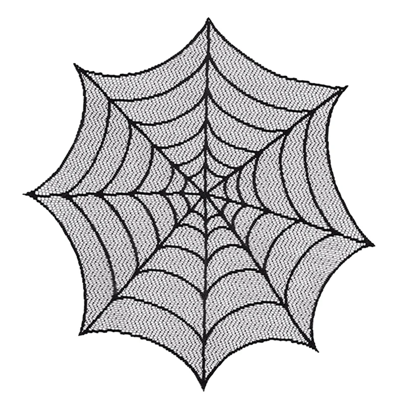 1pc halloween rendas aranha web toalha de mesa retângulo lareira cachecol capa móveis decoração abajur festa de halloween decoração