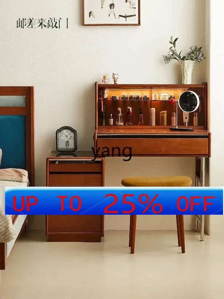 

yjq dresser retro makeup table bedside table chest cabinet integrated solid wood cabinet
