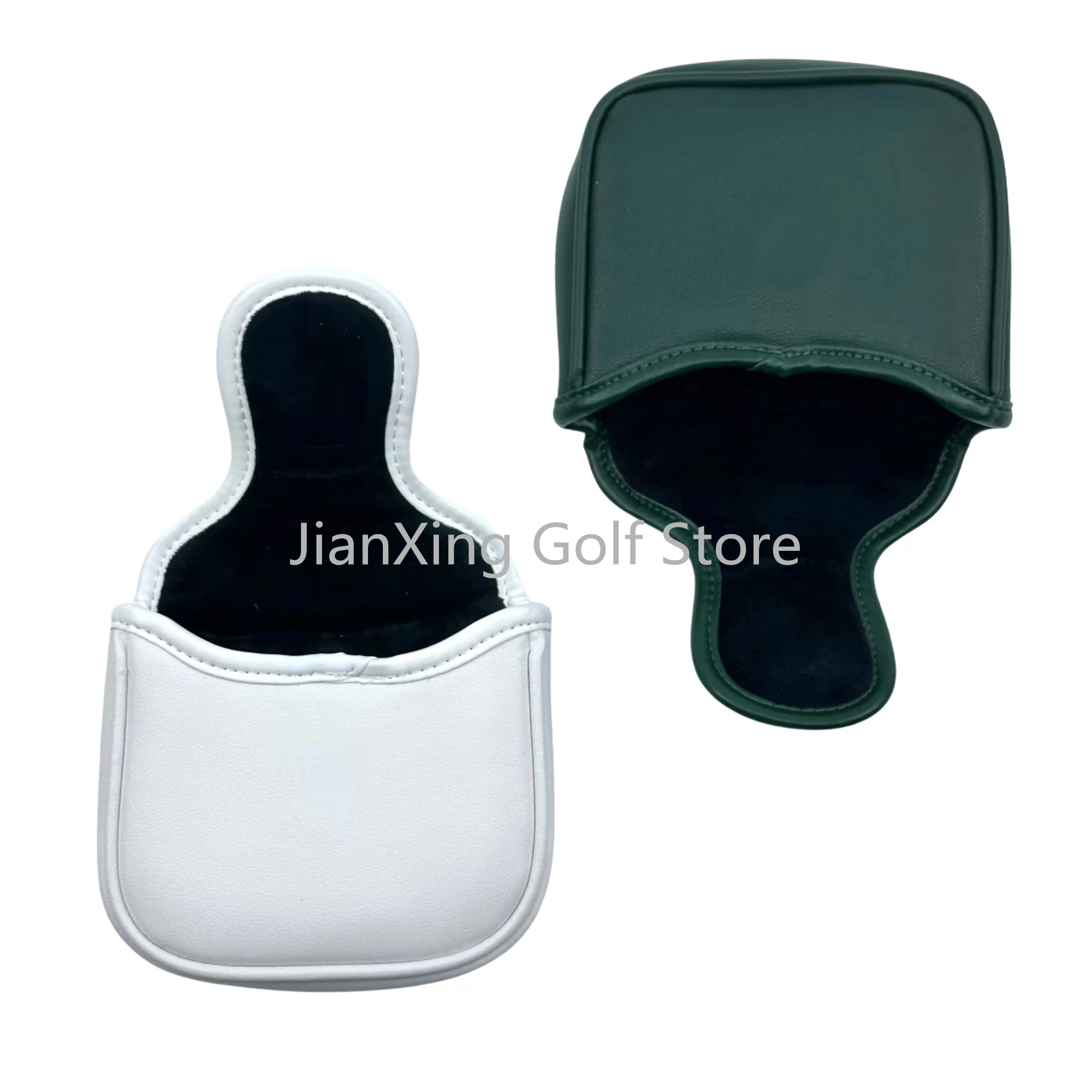 lucky Clover Pattern Golf Putter Cover PU Leather Large Mallet Golf Head Cover Magnetic Closure Golf Head cover