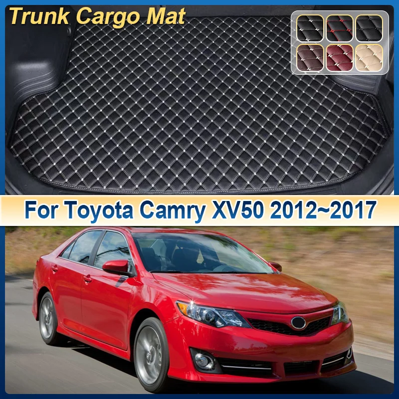 

Коврик в багажник автомобиля для Toyota Camry XV50 2013 2012 ~ 2017, кожаная подушка для хранения грузовика, коврик для багажника, аксессуары для интерьера