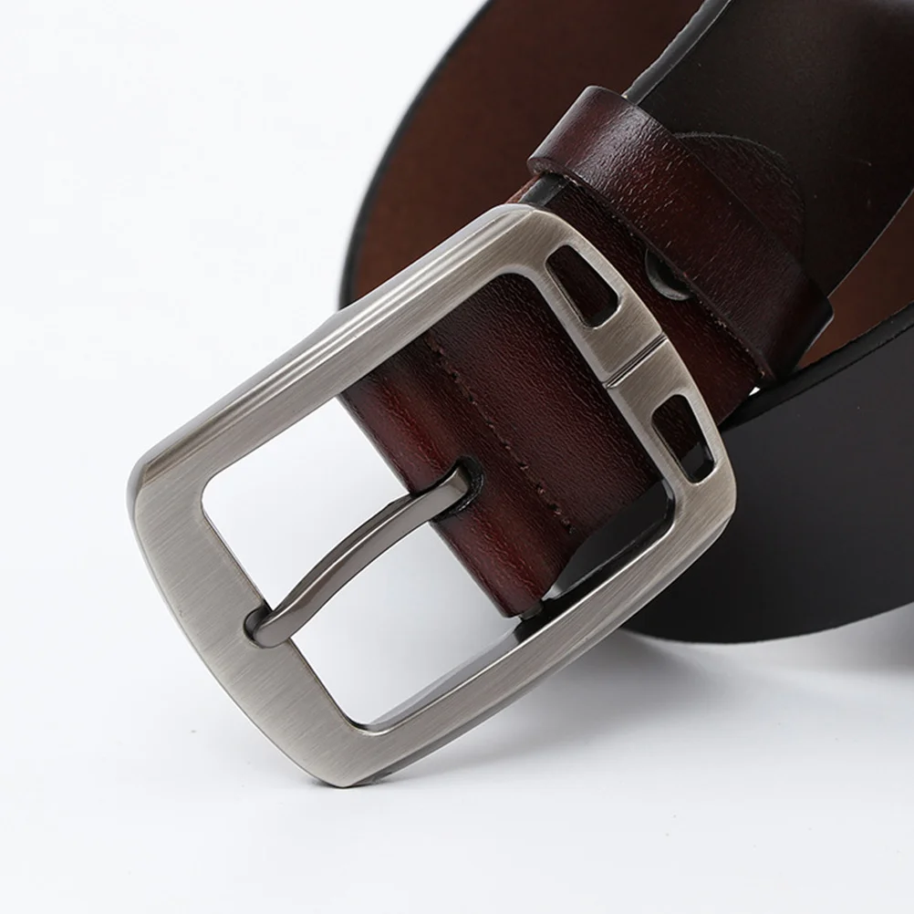 

Brown Men Belt Genuine Material Alloy Pin Buckle Fashionable Look Any Occasions Adjustable Men