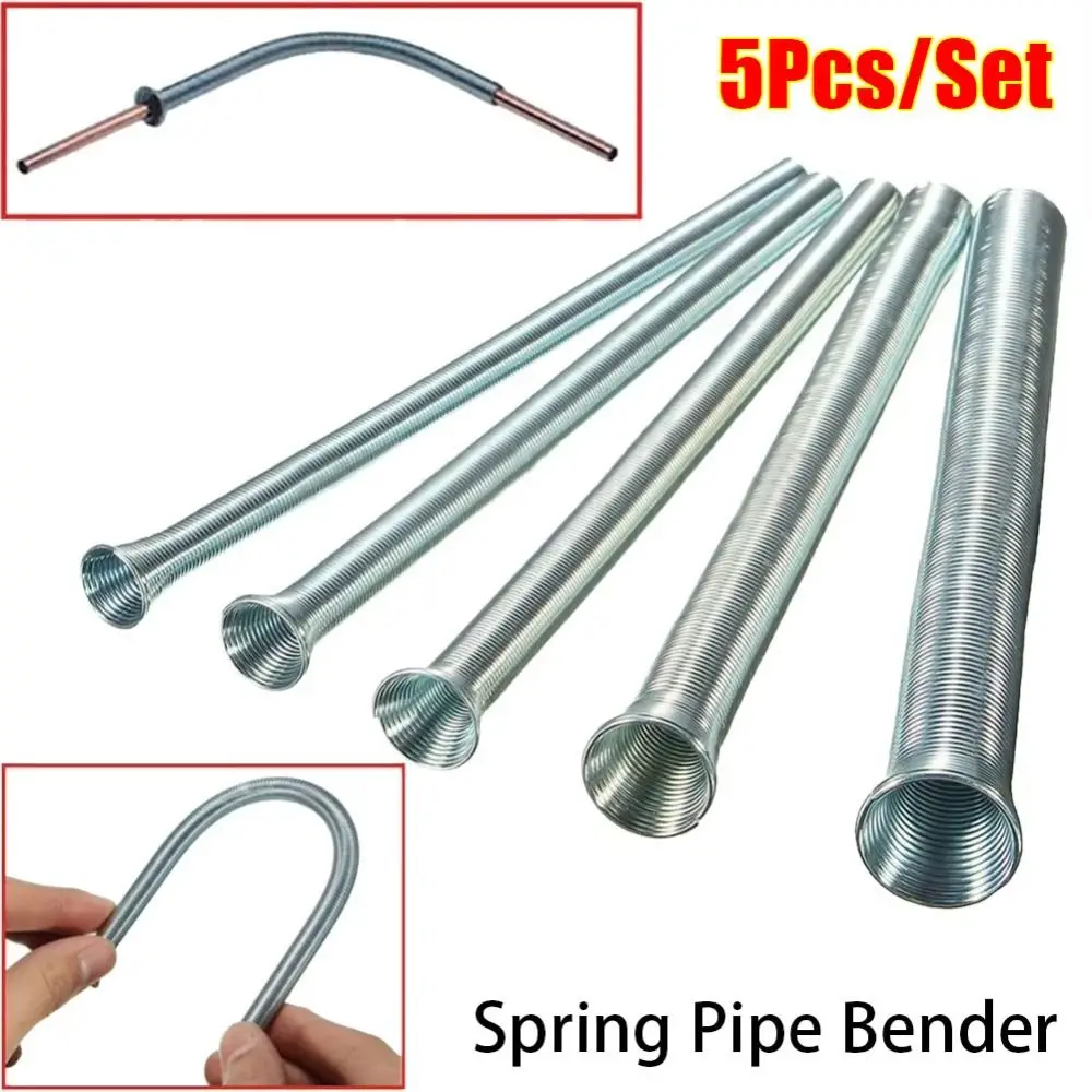 5Pcs/Set Air Condition Spring Pipe Benders 1/4 1/2 3/8 5/8 5/16 Hand Tool Tube Bender Manual For Copper Aluminium Tube Bending
