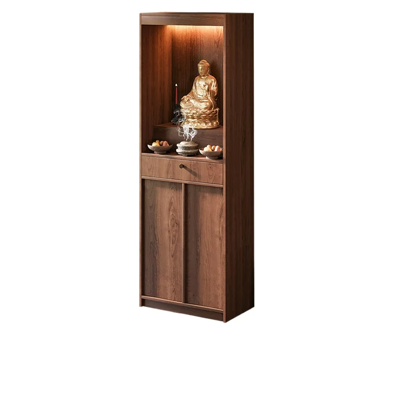 

MM solid wood Buddhist shrine offering table Chinese antique vertical cabinet shelf household offering table