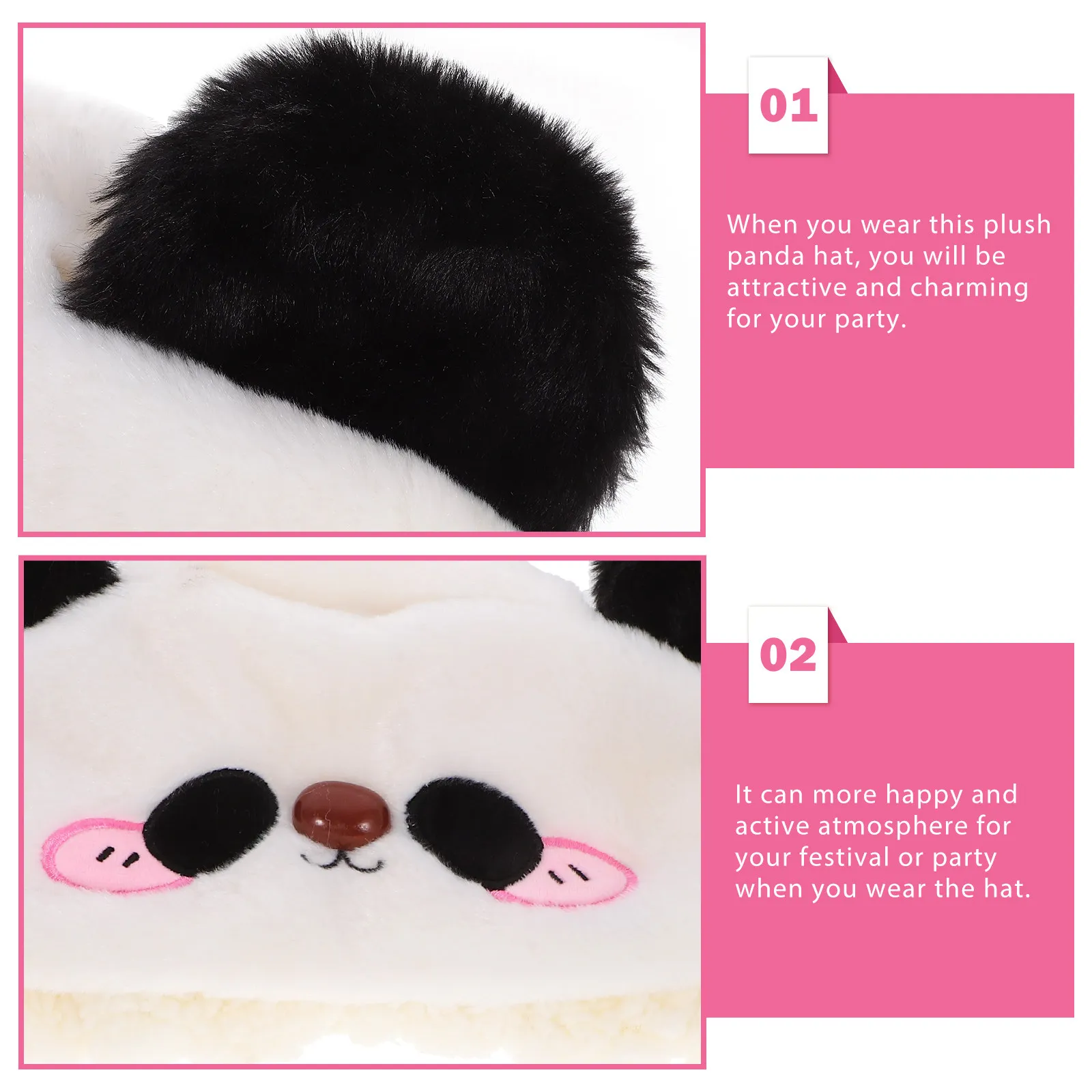 Panda Hat for Performance Party Hat Prop Panda Headwear Festive Decoration Selfie Accessory Costume Carnival Holiday Gift