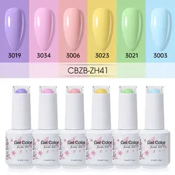 Clou Beaute 6 Colour Nail Set of Manicure Permanent Summer Pastal Gel Varnish Wholesale UV Gel Lacquer Nail Art