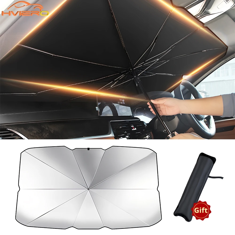 1/2/4pcs Multi Purpose Foldable Telescoping Car Windshield Sunshade Heat Insulation Protect Auto Interior with Portable Parasol