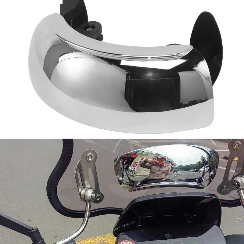 Adjustable 180° Wide Angle Blind Spot Mirror Self-Adhesive Motorcycle Windshield Auxiliary Rearview Mirror