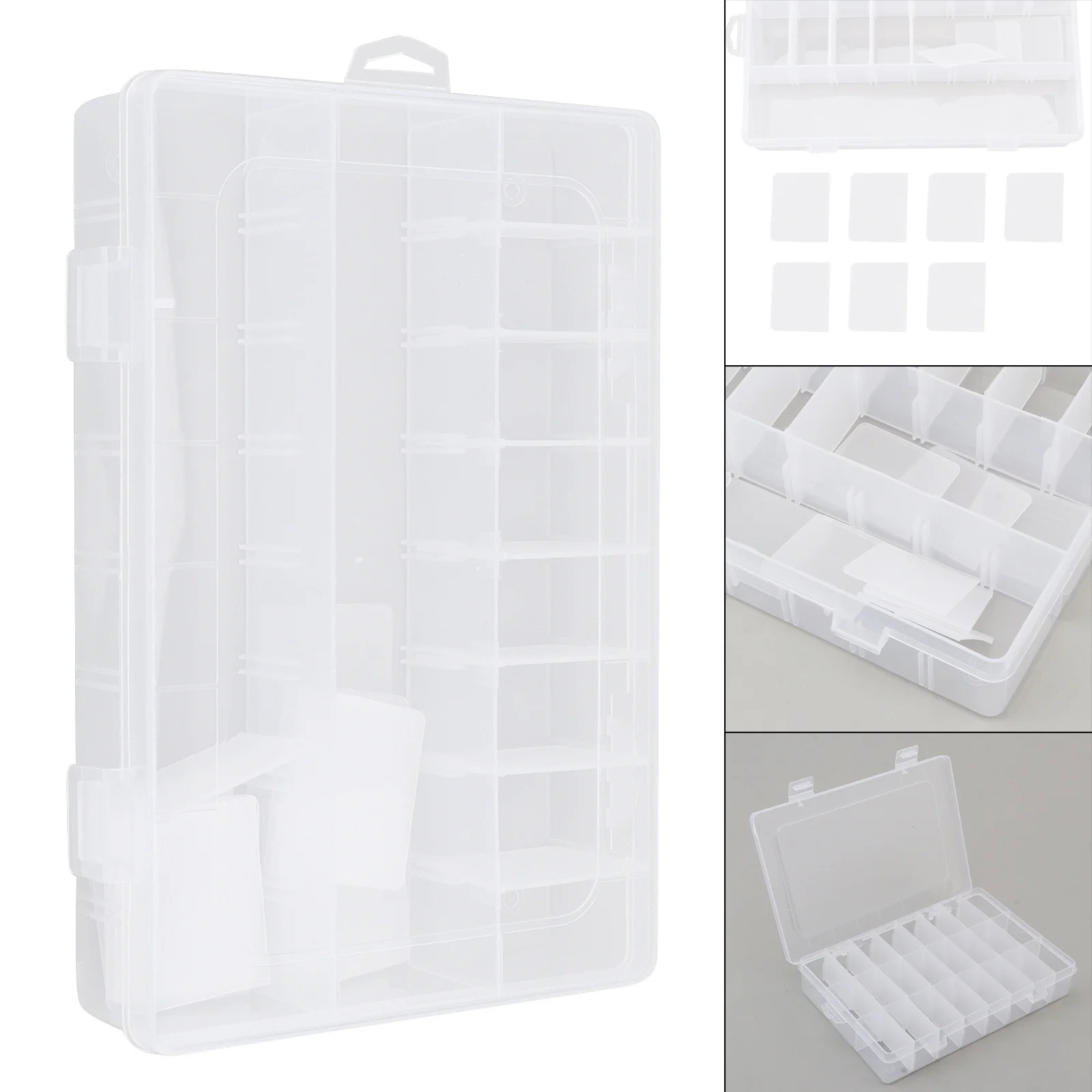 

24 Compartment Clear Plastic Storage Box for Electronic Components Storage / Jewelry Storage Tools