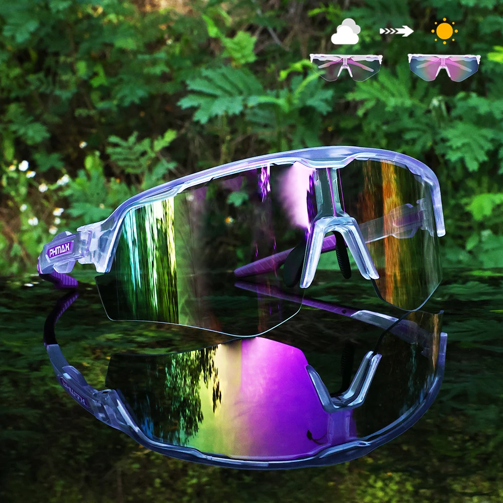 

PHMAX Cycling Sunglasses Bicycle Goggles Sports Polarised Chromatic Sunglasses Women's Men sunglasses Windproof racing glasses