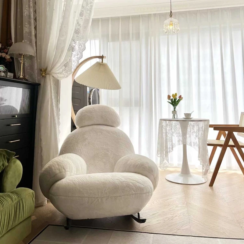 Global Air Freight Living Room Balcony Leisure Lazy Sofa Light Luxury Bedroom Recliner Nordic Rocking Chair Housewarming Gift image 3