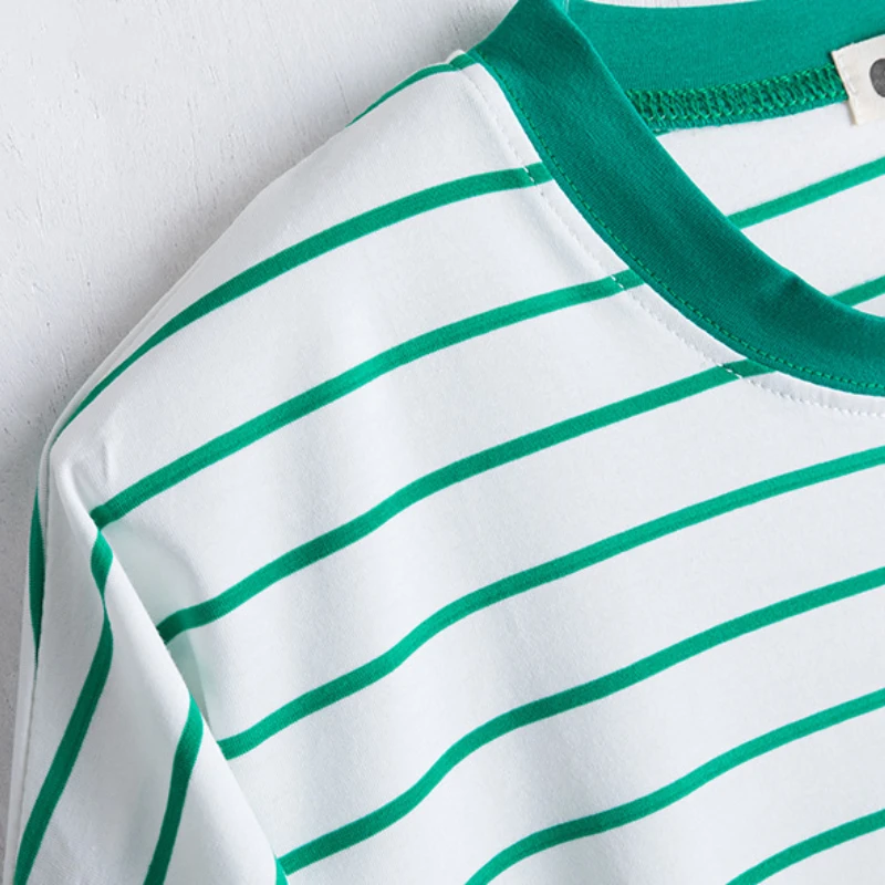 100 кг хлопковые пижамы больших размеров, женские летние полосатые свободные пижамы, домашний костюм, корейская студенческая одежда для отдыха для девочек, которую можно носить на улице