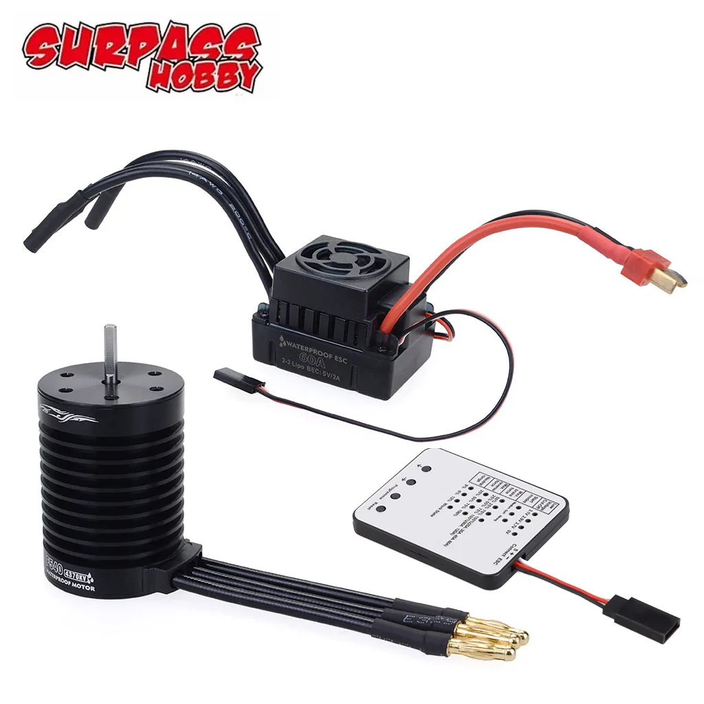 SURPASS HOBBY Waterproof F540 4370KV /3300KV Brushless Motor & ESC 60A Combo for 1/10 1/12 RC Car Truck Toy