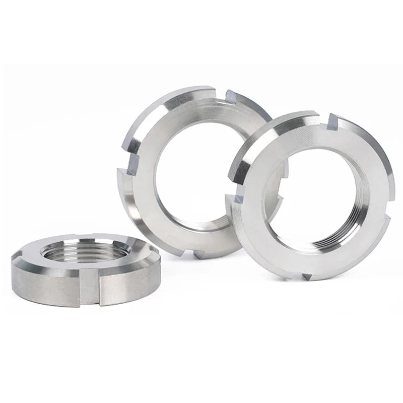 304 Stainless Steel GUK Check Round Nut GB812 Slotted Round Nut Bearing Locking Standard/fine Thread M10 To 200
