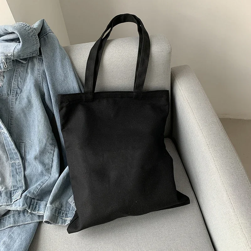 Saco De Compras De Lona Em Branco Para As Mulheres, Saco De Compras Casual, Bolsa De Estudante Menina, Bolsa De Ombro Tote, Outerdoor Moda, VL-033