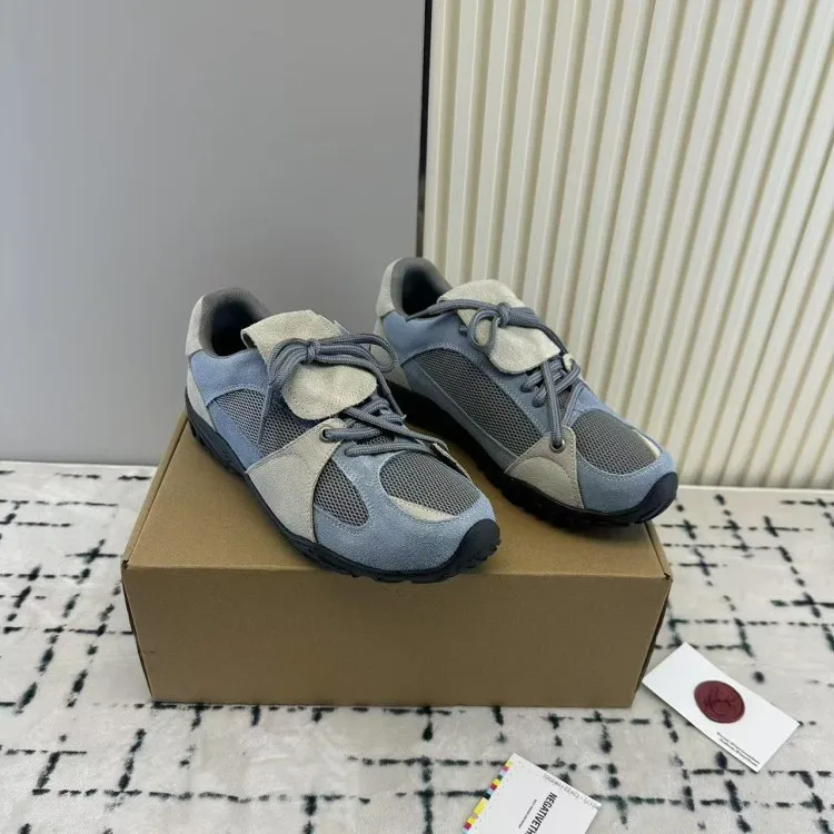 

Vintage Split Tongue Sneakers Women, Bright Yellow Suede Breathable Mesh Panel Slip Rubber Sole Retro Daily Walking Skate Shoes